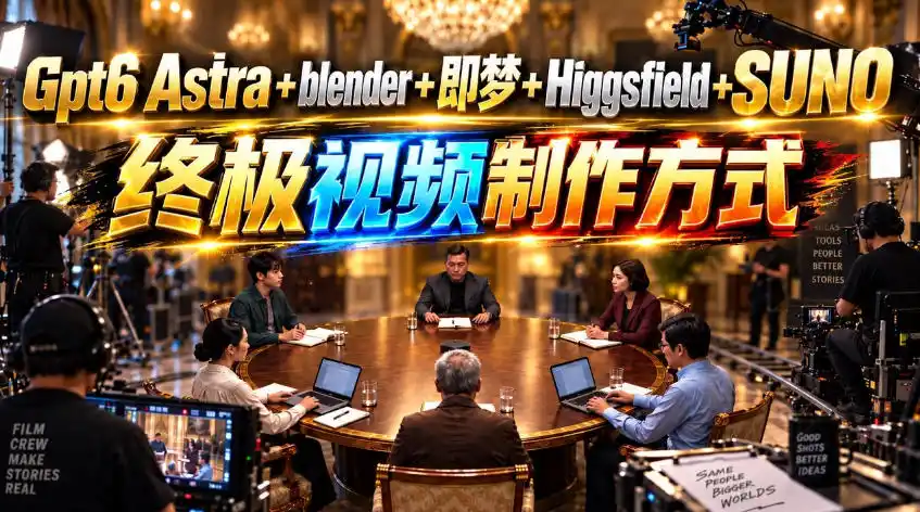 GPT-6 Astra+Blender+即梦+Higgsfield+Suno=终极视频制作方式！-298资料