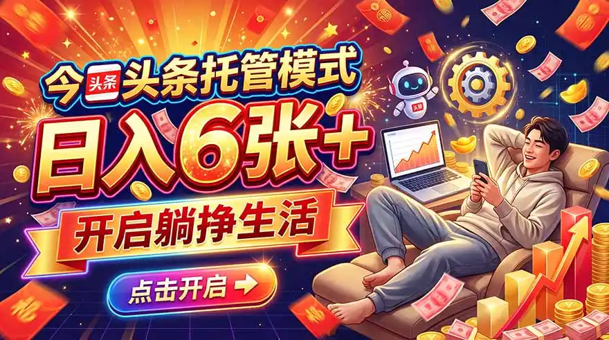 今日头条AI托管模式，每天5分钟，最高月入5000+，操作超简单，零门槛-298资料