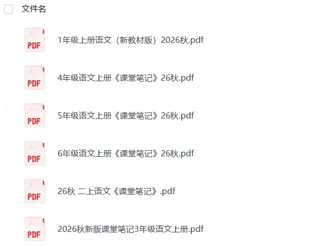 26秋1-6年级上册语文课堂笔记-298资料