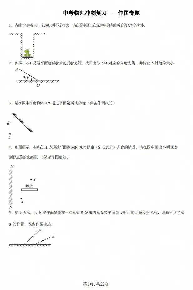 初中+中考物理冲刺复习作图专题-298资料