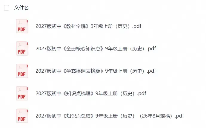 2027版初中《核心考点》9年级上册（历史）（26年8月定稿）-298资料