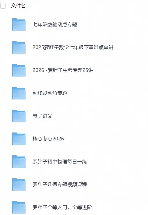 【精品课程】2026初中罗P子最新视频课程+讲义（数学物理）-298资料