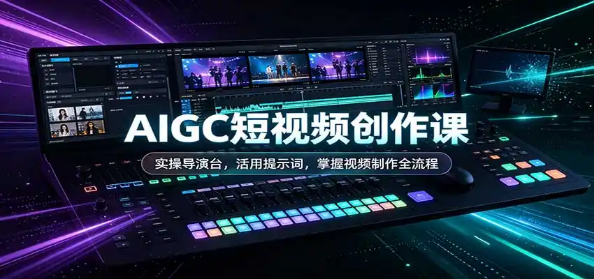 AIGC短视频创作课：实操导演台，活用提示词，掌握视频制作全流程-298资料