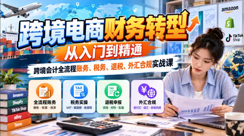 跨境电商财务转型：从入门到精通｜跨境会计全流程账务、税务、退税、外汇合规实战课-298资料