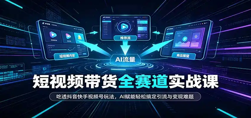 短视频带货全赛道：吃透抖音快手视频号玩法，AI赋能轻松搞定引流与变现难题-298资料