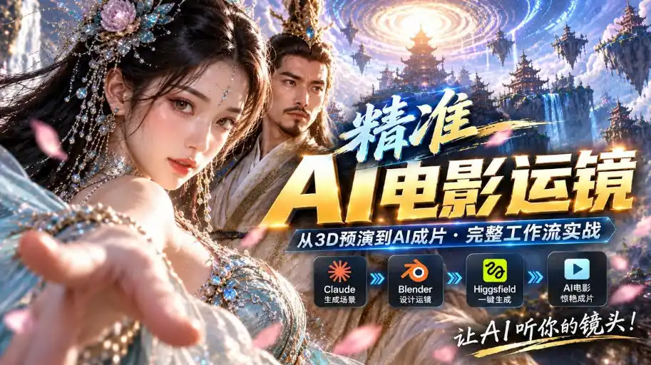 AI视频终于能精准运镜了！Claude+Blender+Higgsfield免费插件实测-298资料