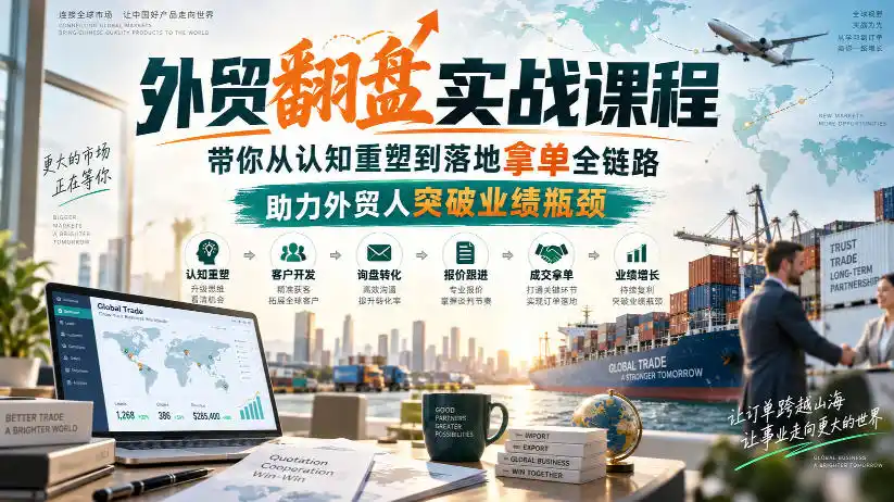 外贸翻盘实战课程，带你从认知重塑到落地拿单全链路，助力外贸人突破业绩瓶颈-298资料