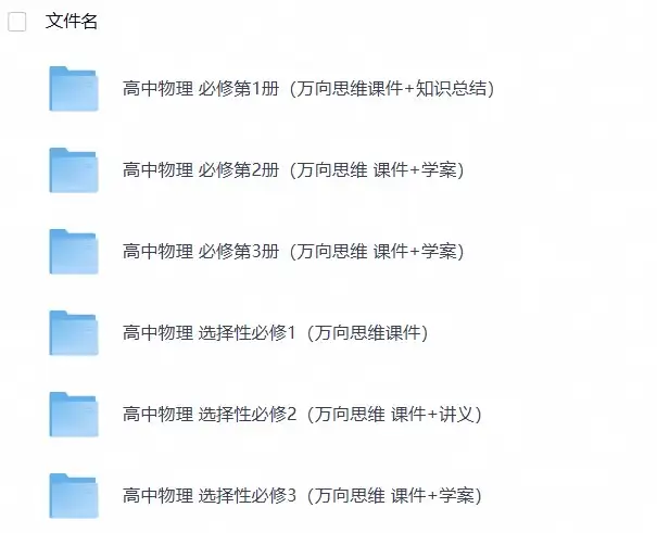 高中物理万向思维ppt课件+word学案+word讲义+素材视频（全六册）-298资料